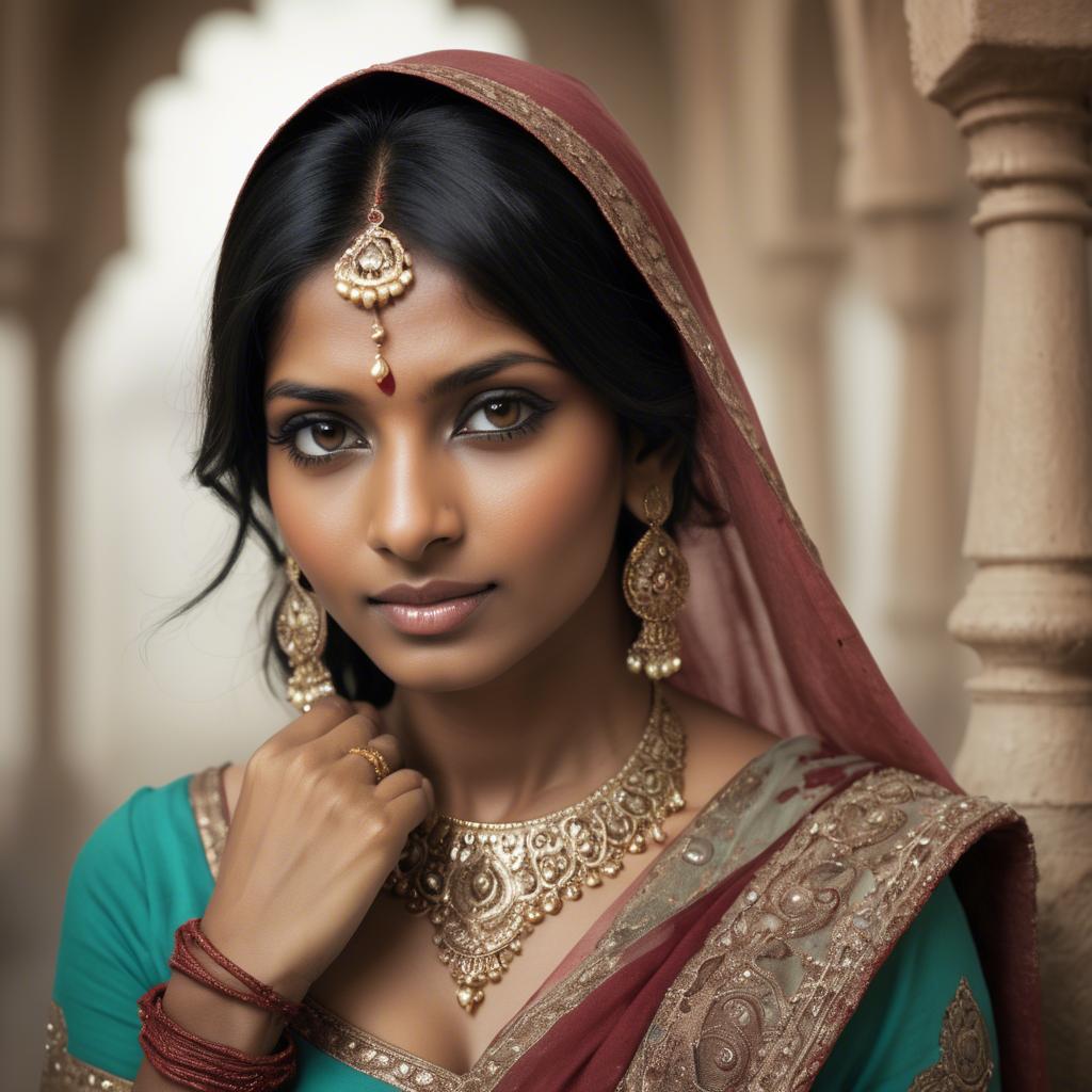 A stunning image of indian woman in romantic tones.