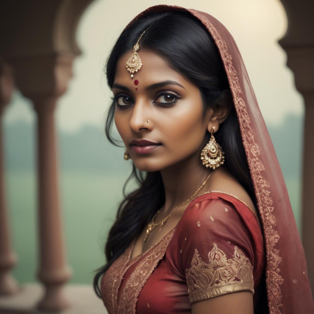 A stunning image of indian woman in romantic tones.