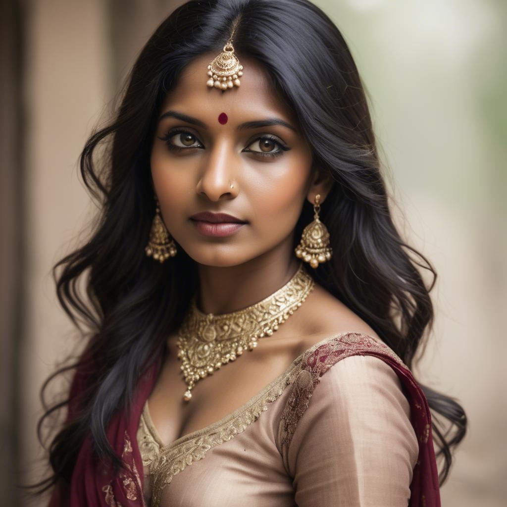 A stunning image of indian woman in romantic tones.