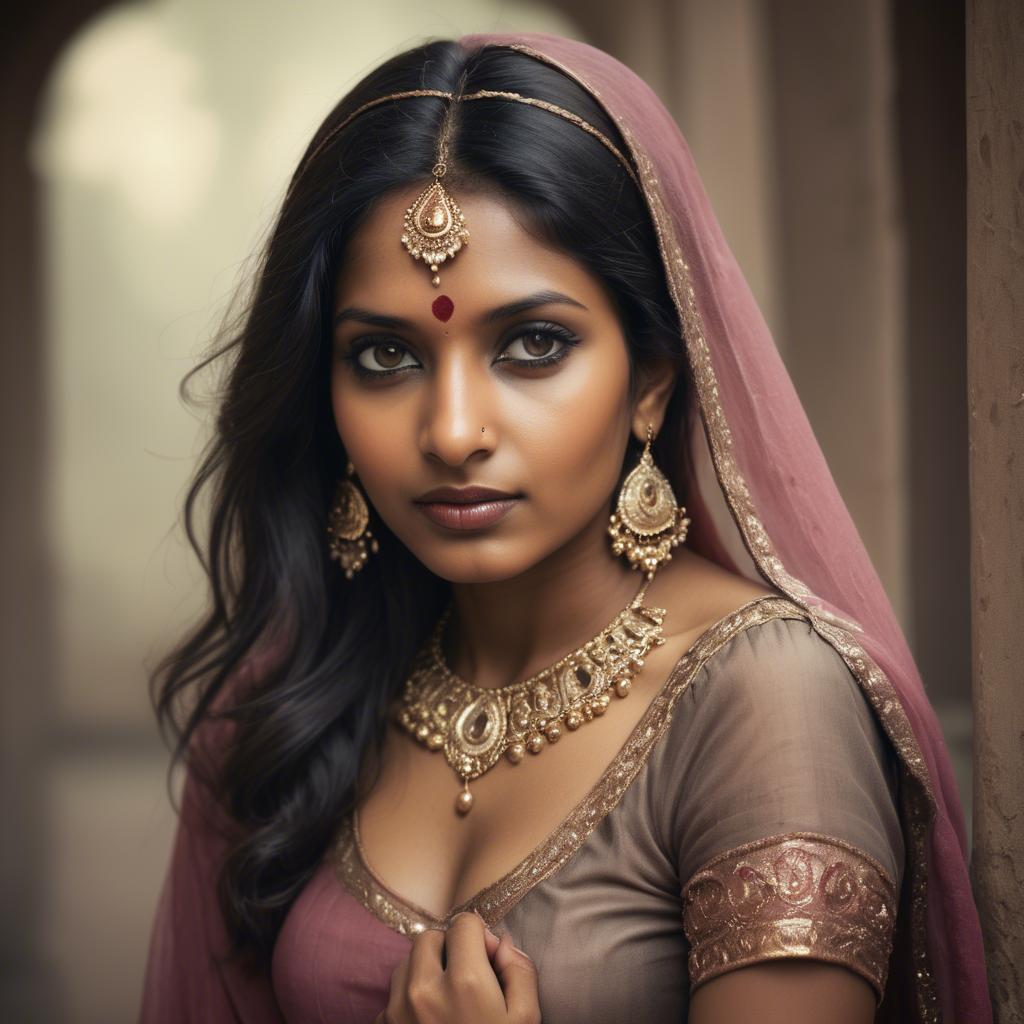 A stunning image of indian woman in romantic tones.