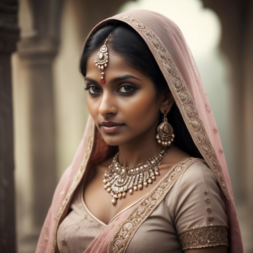 A stunning image of indian woman in romantic tones.