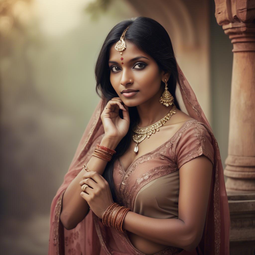 A stunning image of indian woman in romantic tones.