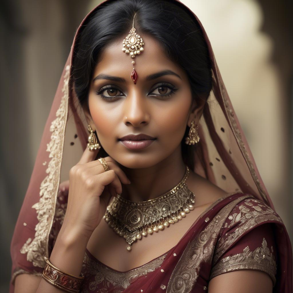 A stunning image of indian woman in romantic tones.