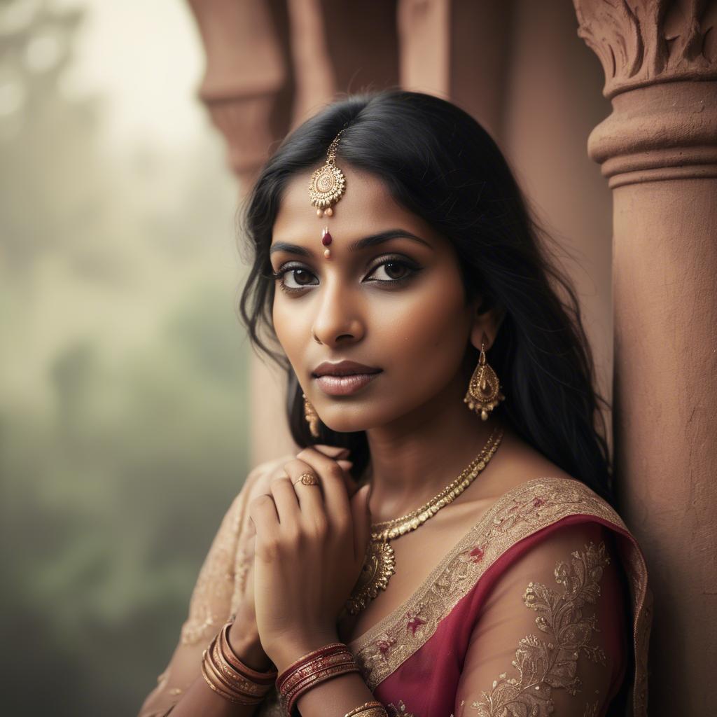 A stunning image of indian woman in romantic tones.