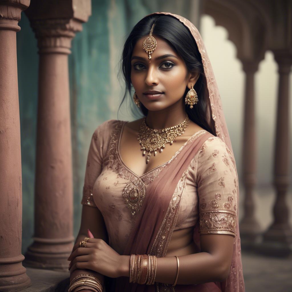 A stunning image of indian woman in romantic tones.