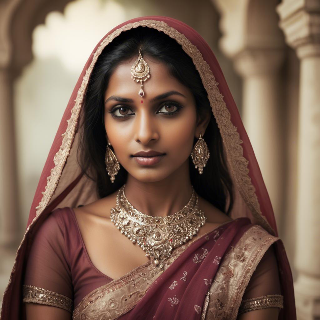 A stunning image of indian woman in romantic tones.