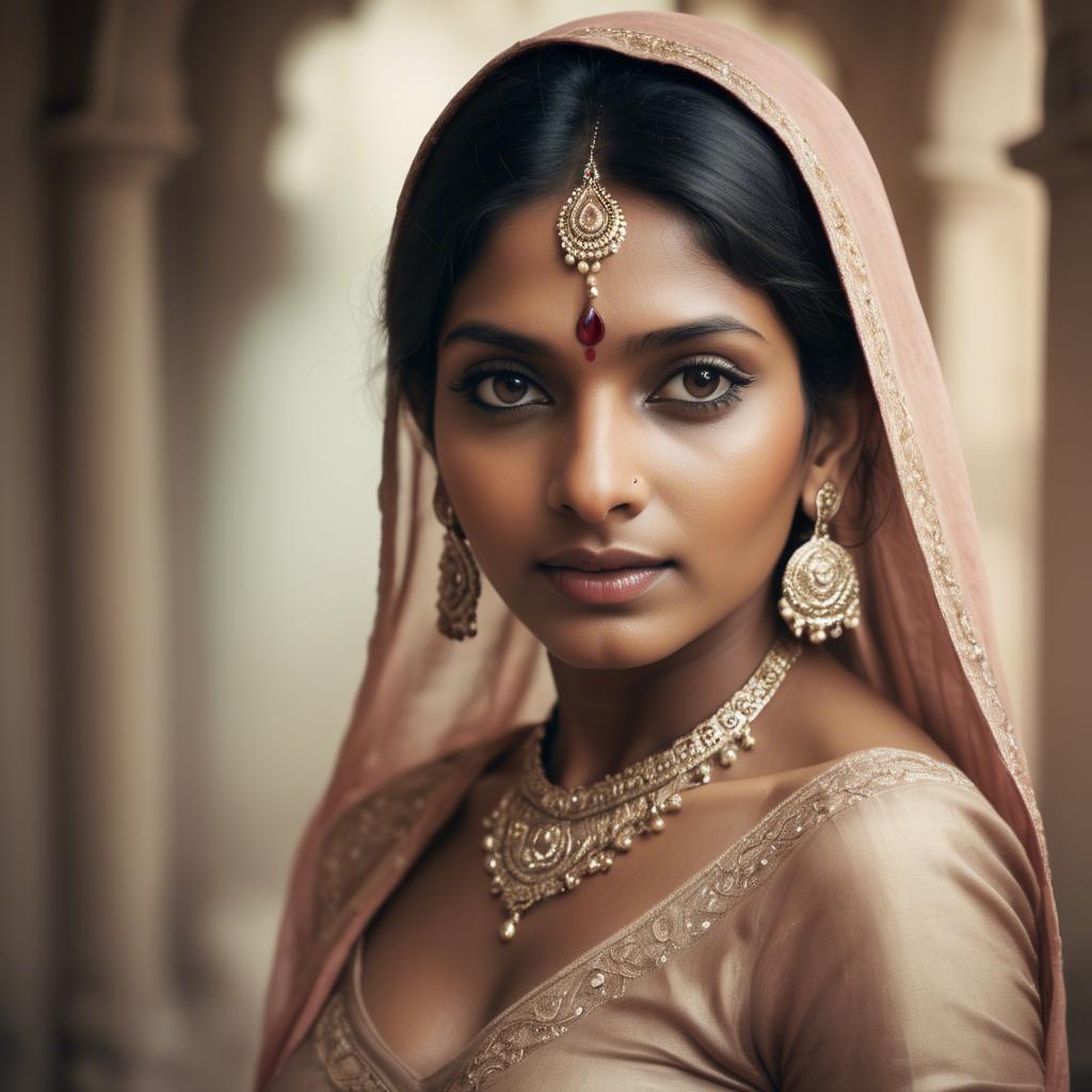 A stunning image of indian woman in romantic tones.
