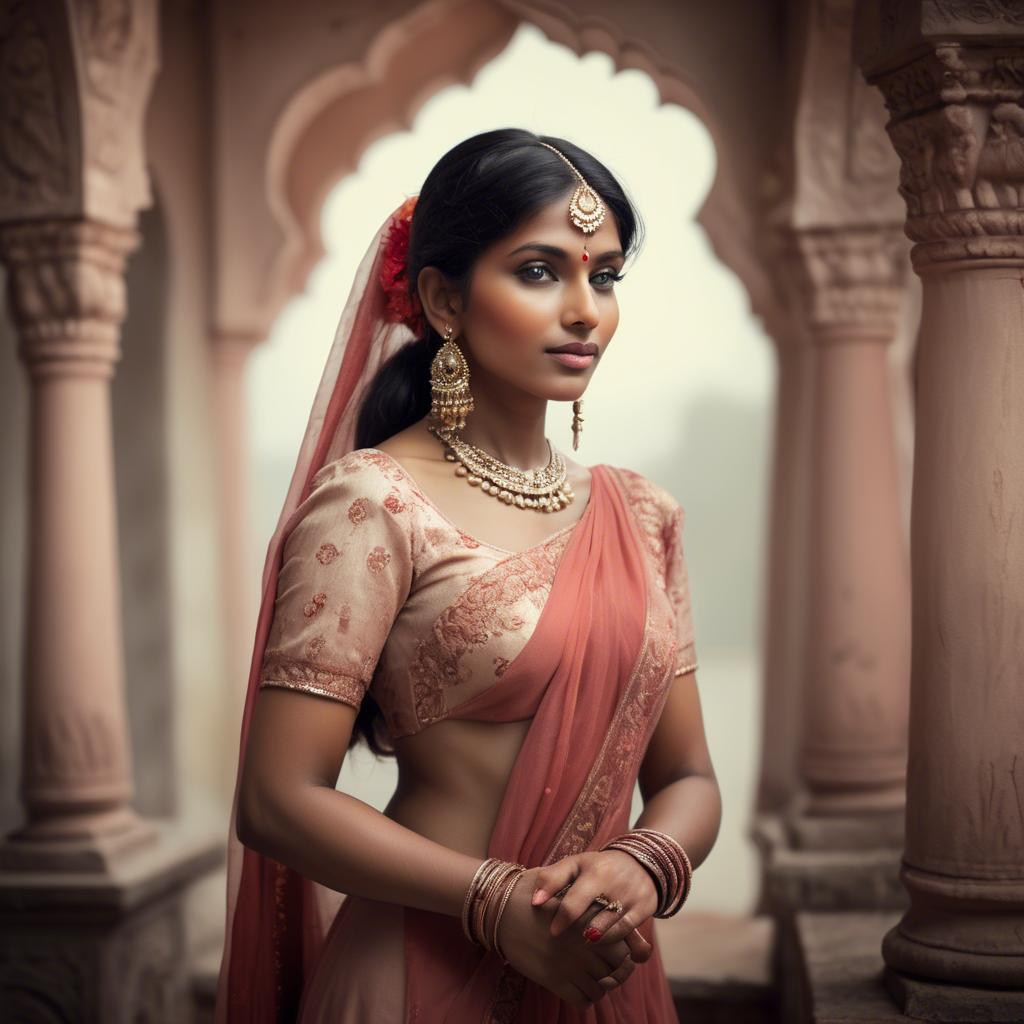 A stunning image of indian woman in romantic tones.