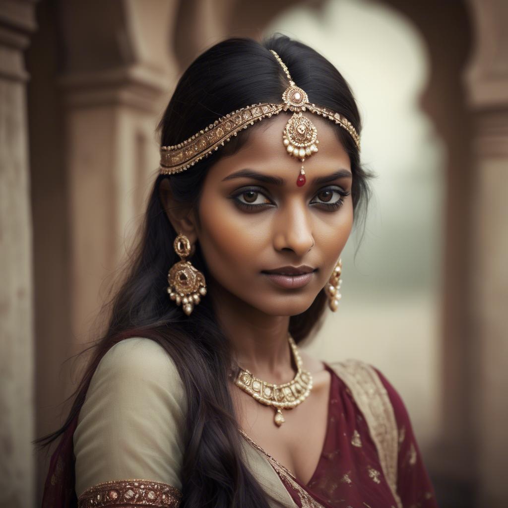 A stunning image of indian woman in romantic tones.