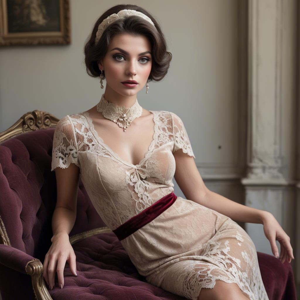 A stunning image of italian glamour in lace and velvet.