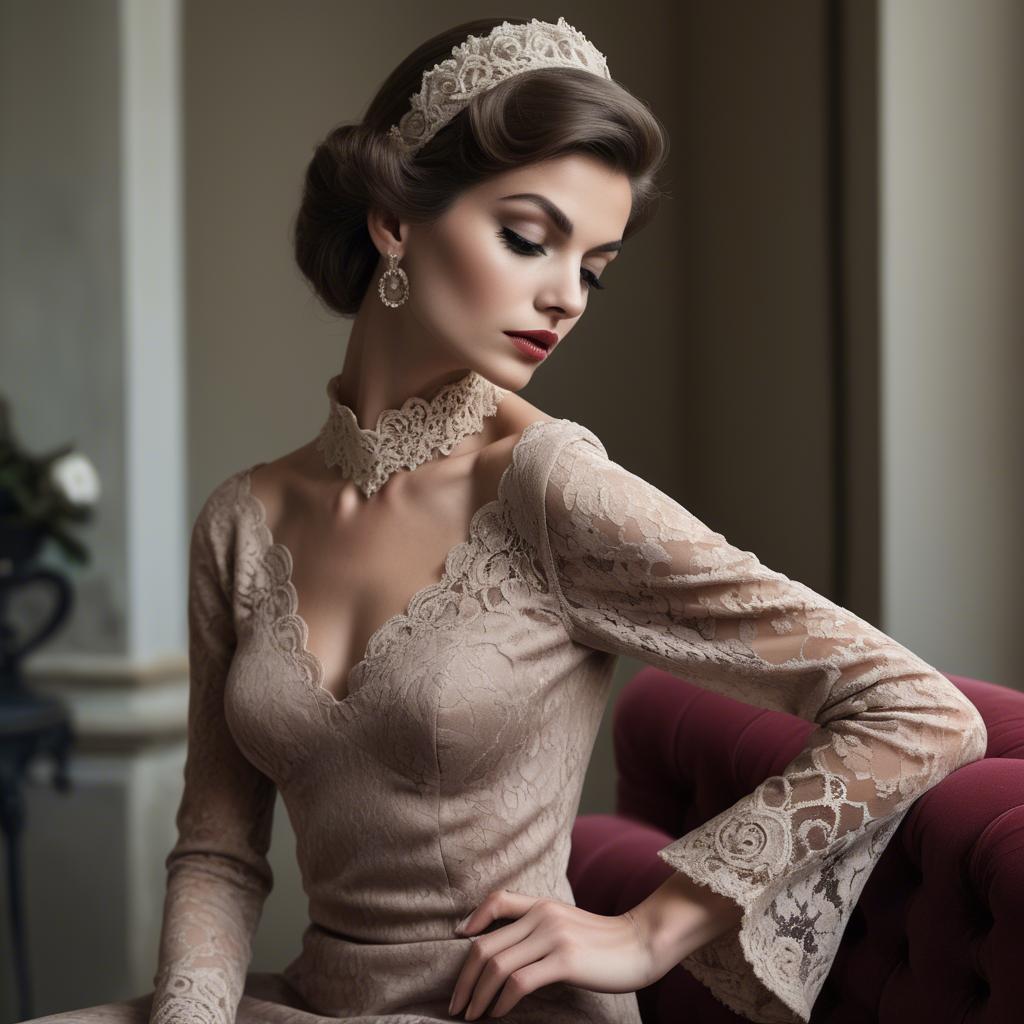 A stunning image of italian glamour in lace and velvet.