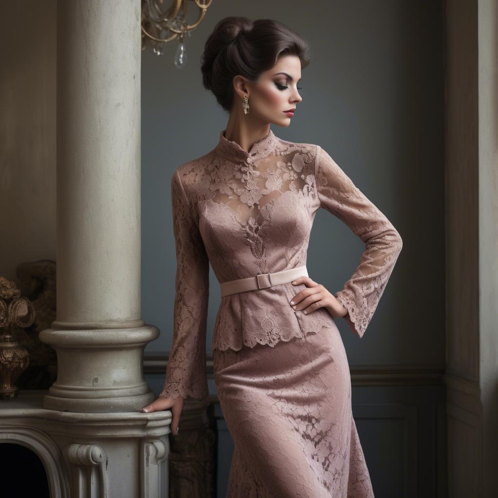 A stunning image of italian glamour in lace and velvet.