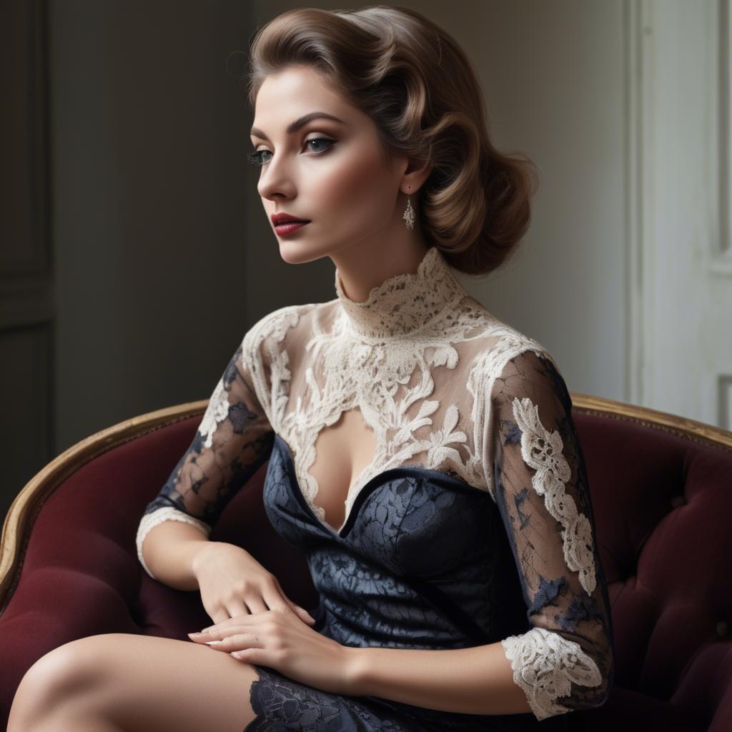 A stunning image of italian glamour in lace and velvet.