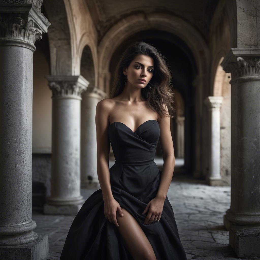 A stunning image of italian model in dramatic settings.