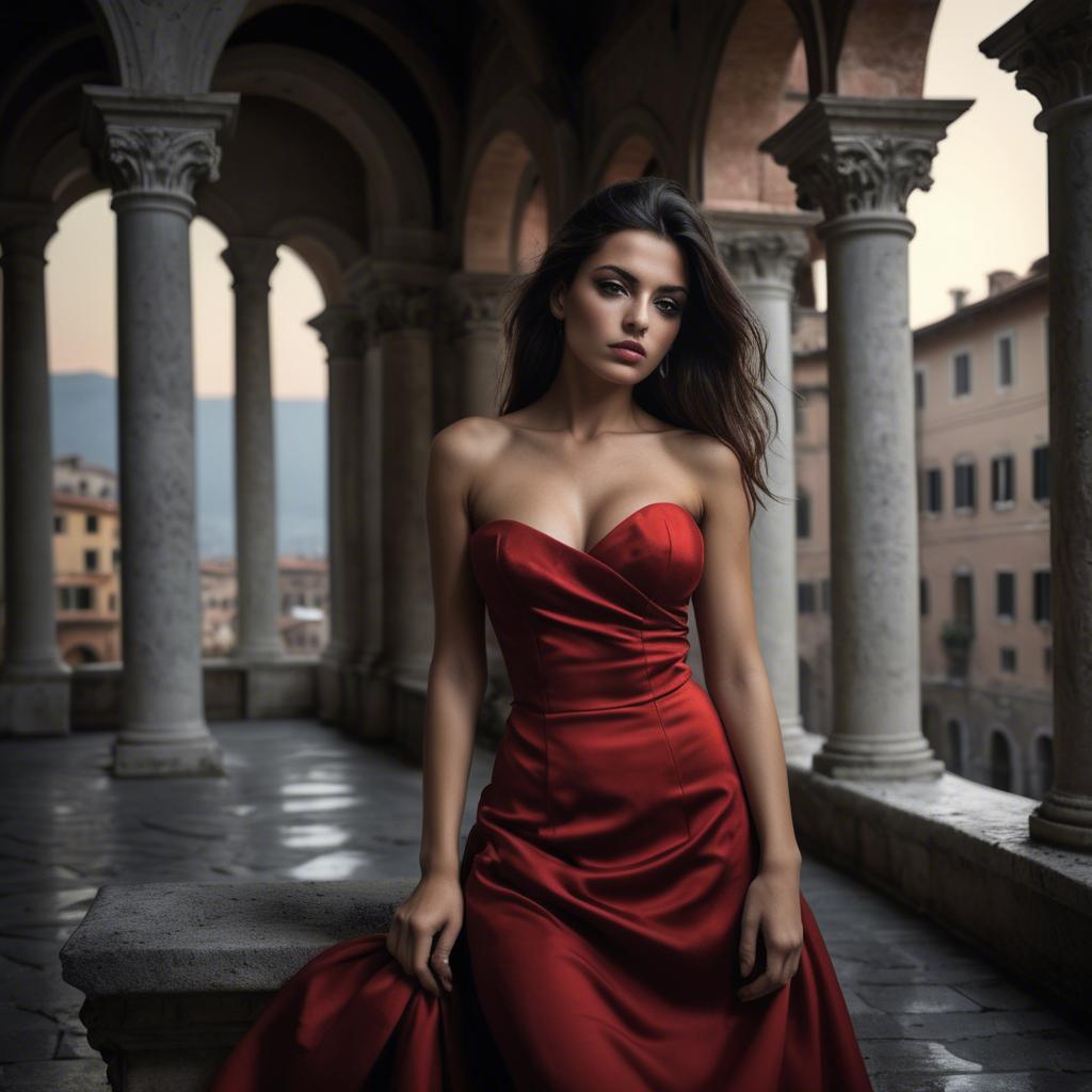 A stunning image of italian model in dramatic settings.