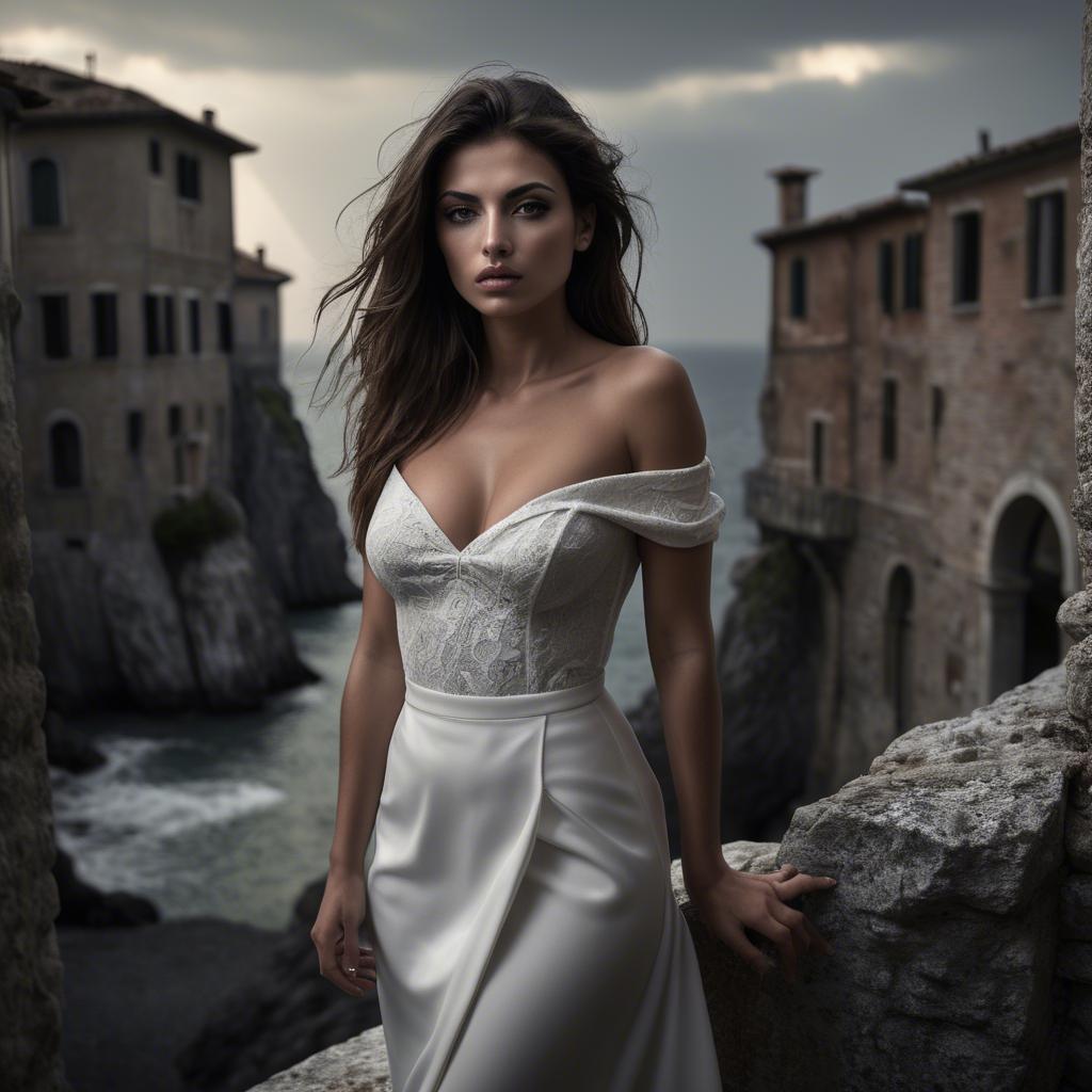 A stunning image of italian model in dramatic settings.