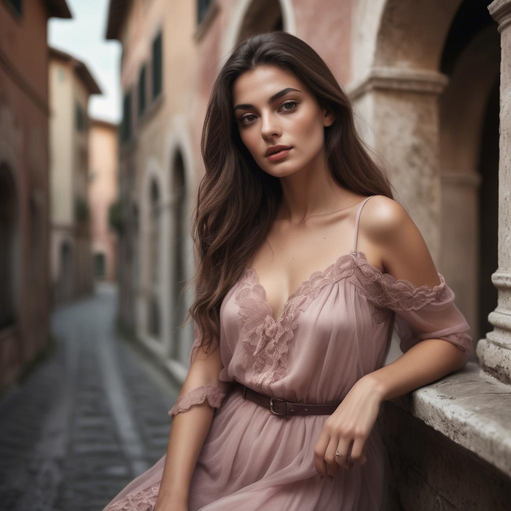 A stunning image of italian model in romantic tones.