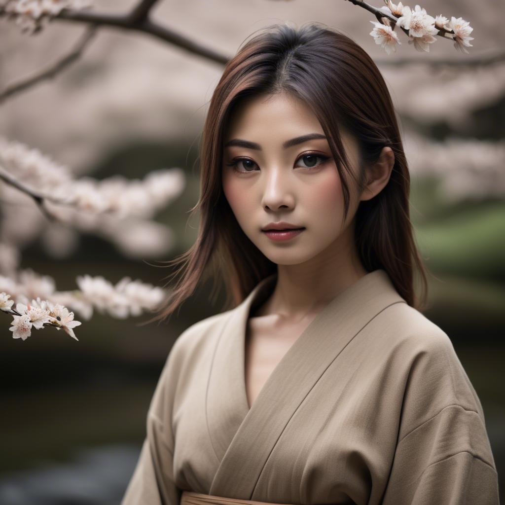 A stunning image of japanese beauty in natural tones.