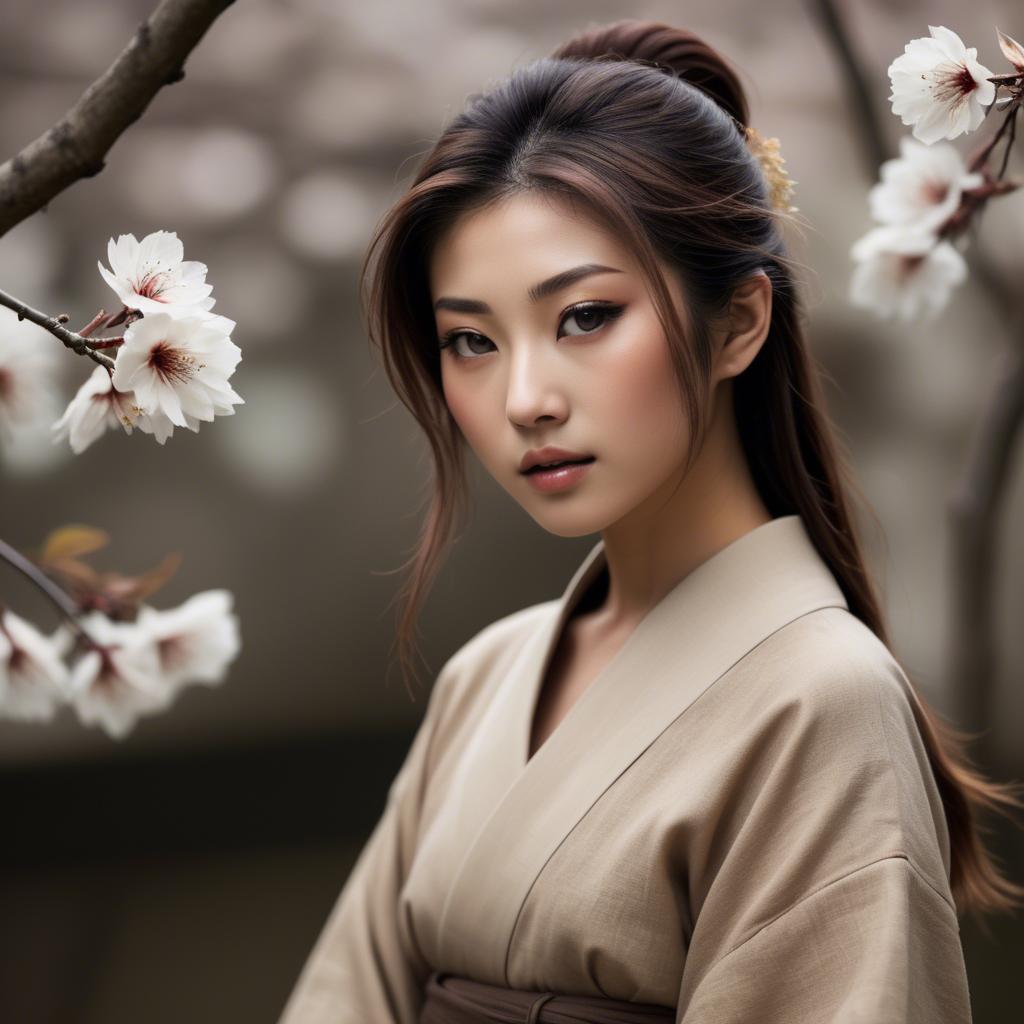 A stunning image of japanese beauty in natural tones.