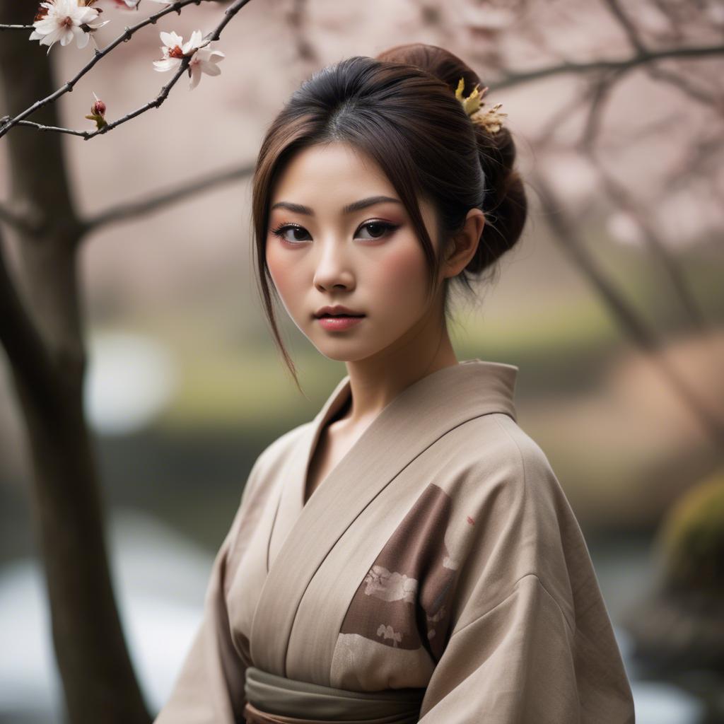 A stunning image of japanese beauty in natural tones.