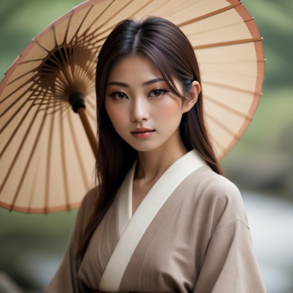 A stunning image of japanese beauty in natural tones.