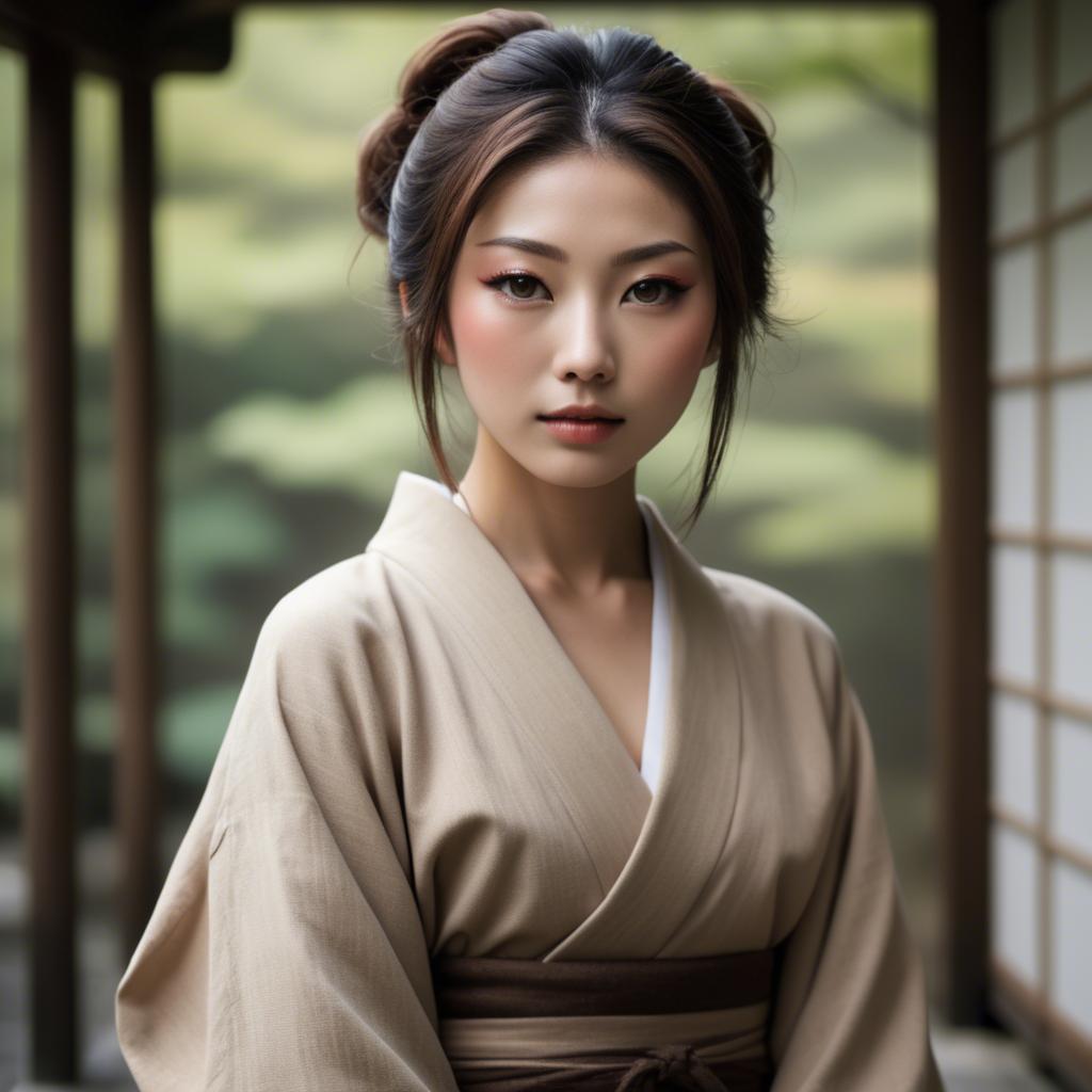 A stunning image of japanese beauty in natural tones.