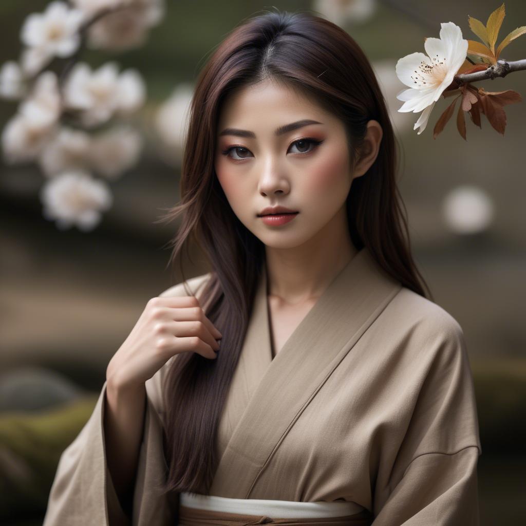 A stunning image of japanese beauty in natural tones.