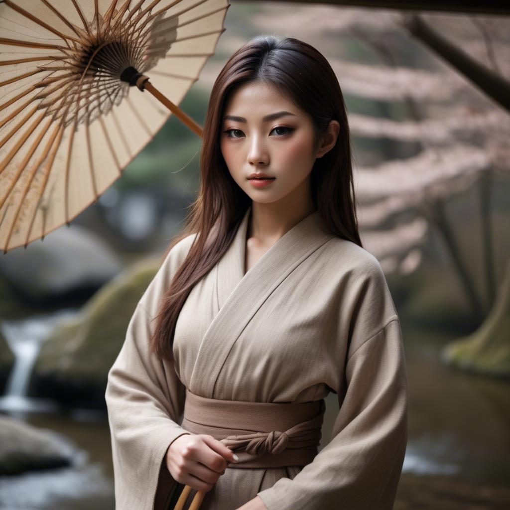 A stunning image of japanese beauty in natural tones.