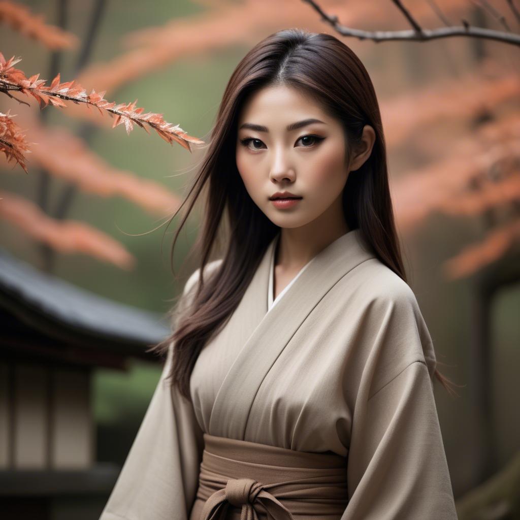 A stunning image of japanese beauty in natural tones.