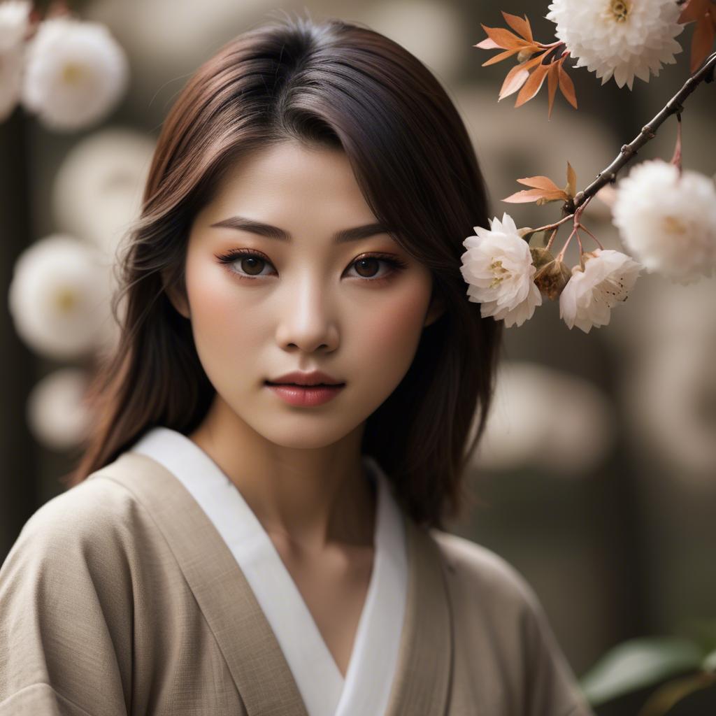 A stunning image of japanese beauty in natural tones.