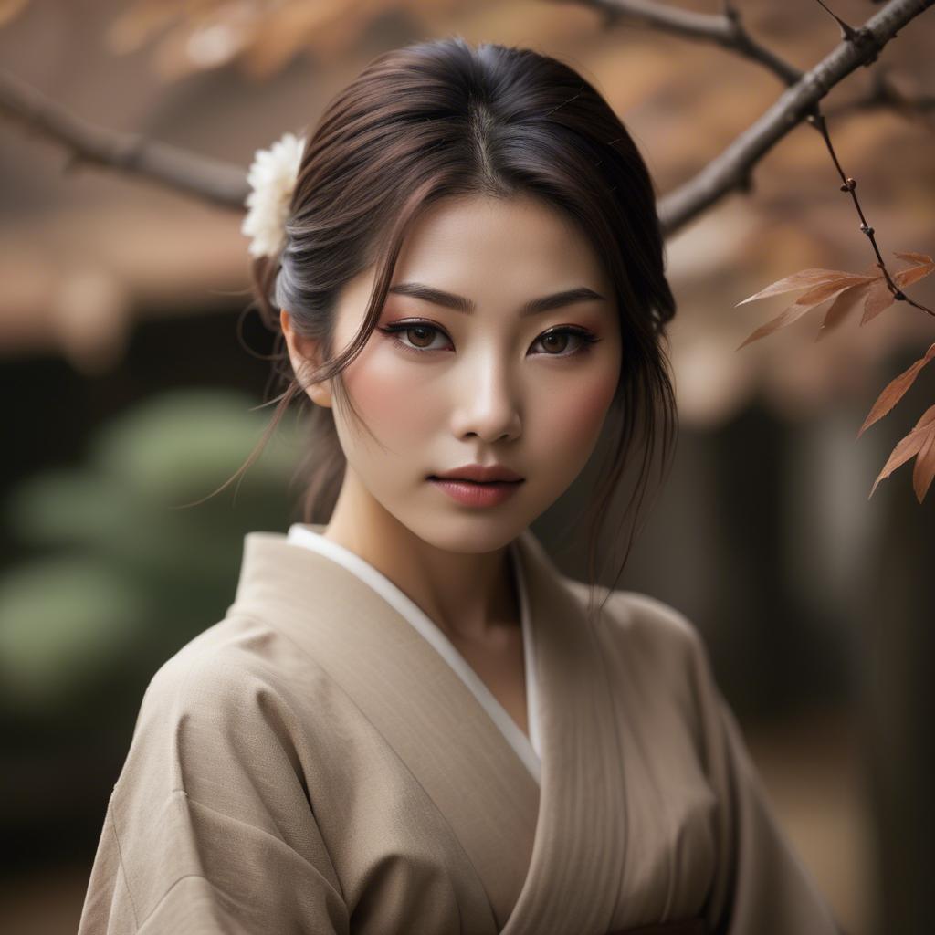 A stunning image of japanese beauty in natural tones.