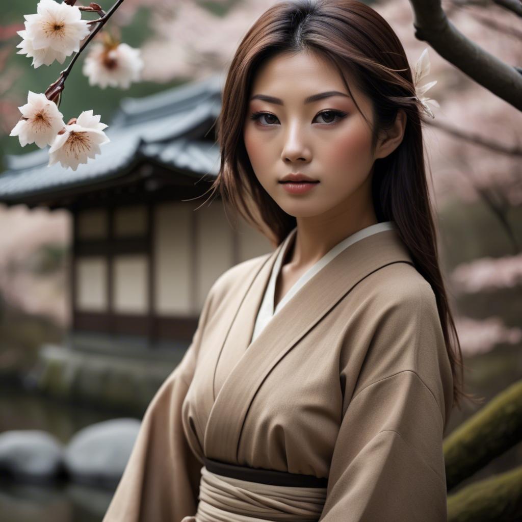 A stunning image of japanese beauty in natural tones.
