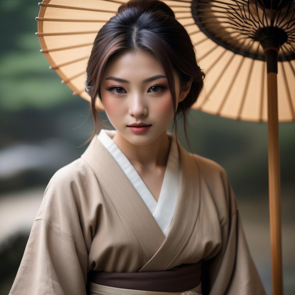 A stunning image of japanese beauty in natural tones.