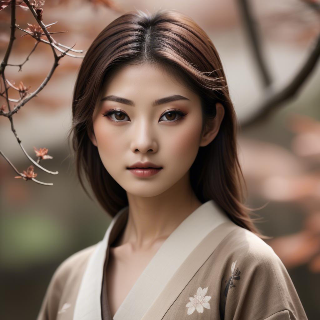 A stunning image of japanese beauty in natural tones.