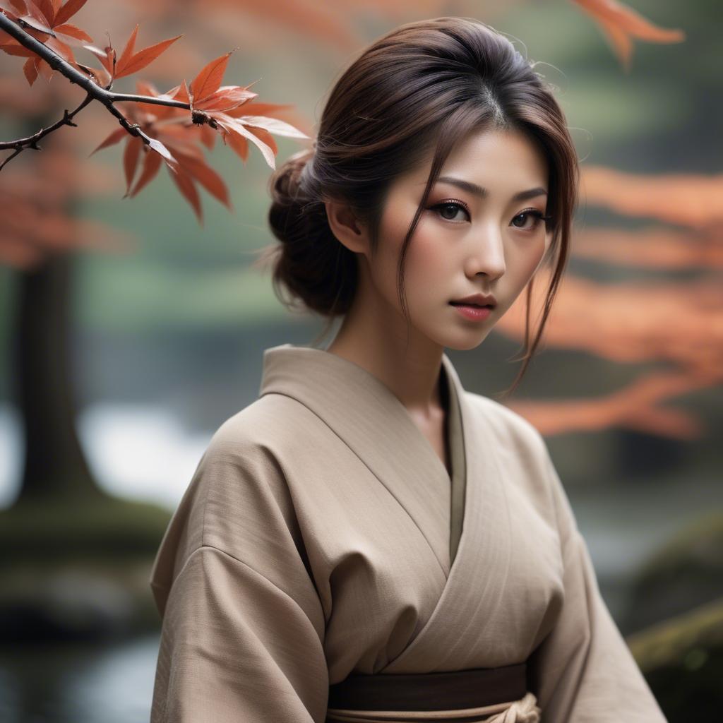 A stunning image of japanese beauty in natural tones.
