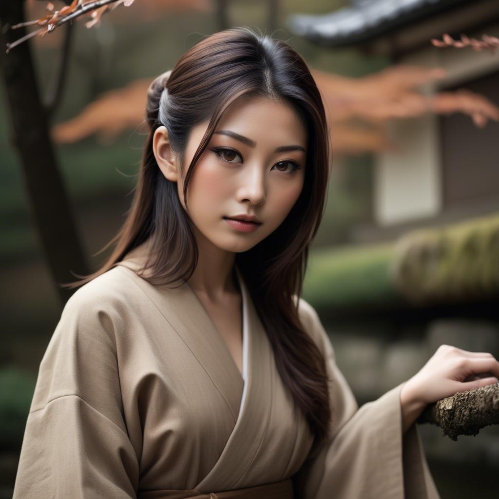 A stunning image of japanese beauty in natural tones.