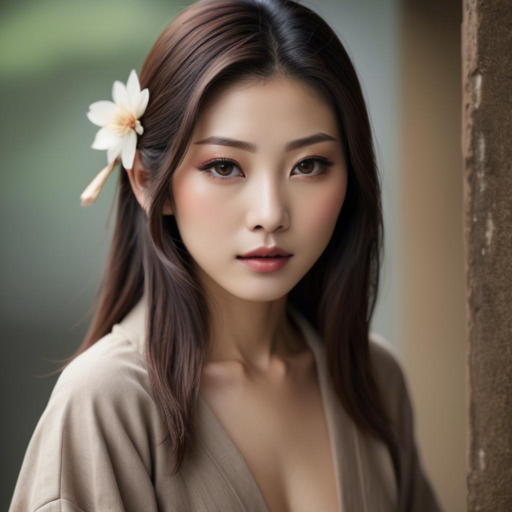 A stunning image of japanese beauty in natural tones.