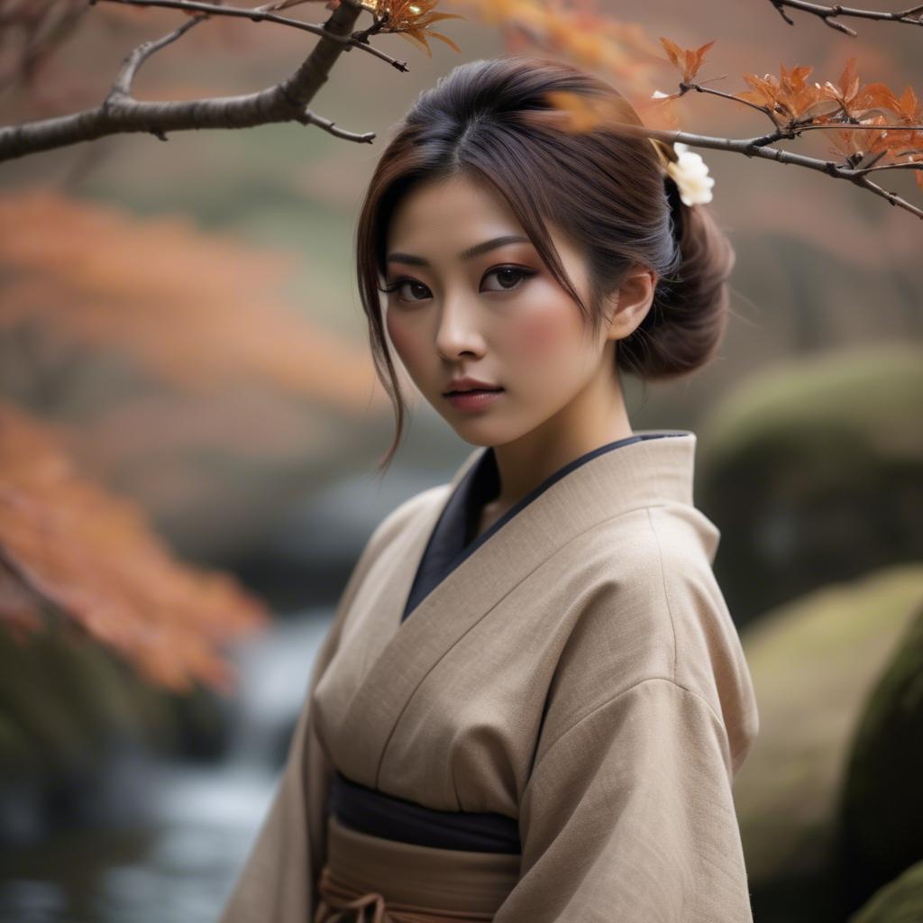 A stunning image of japanese beauty in natural tones.