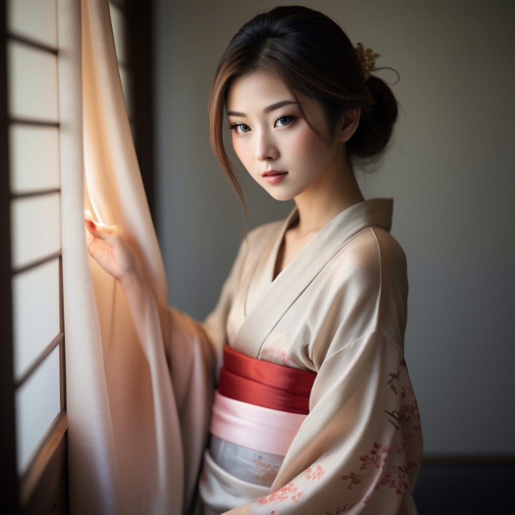 A stunning image of japanese beauty in soft silk lighting.