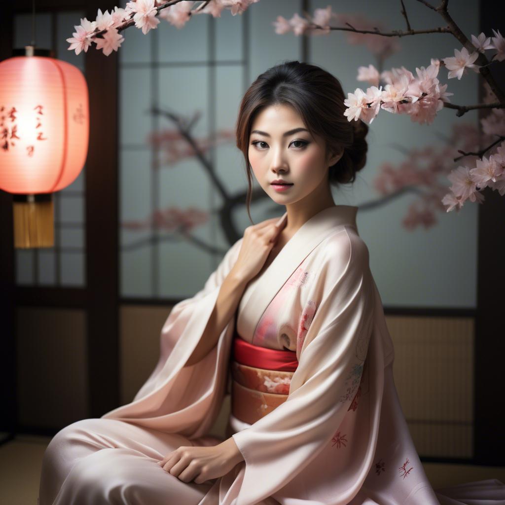 A stunning image of japanese beauty in soft silk lighting.
