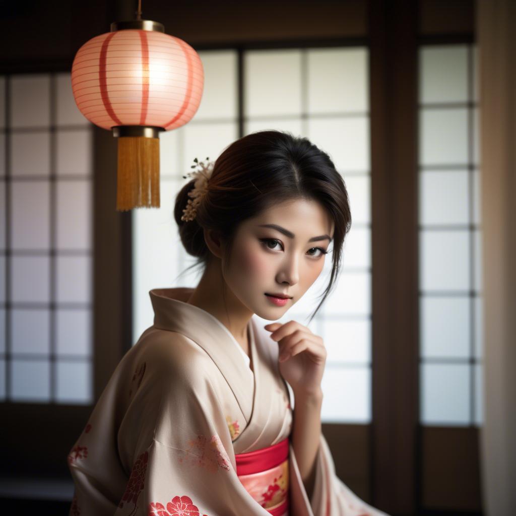 A stunning image of japanese beauty in soft silk lighting.