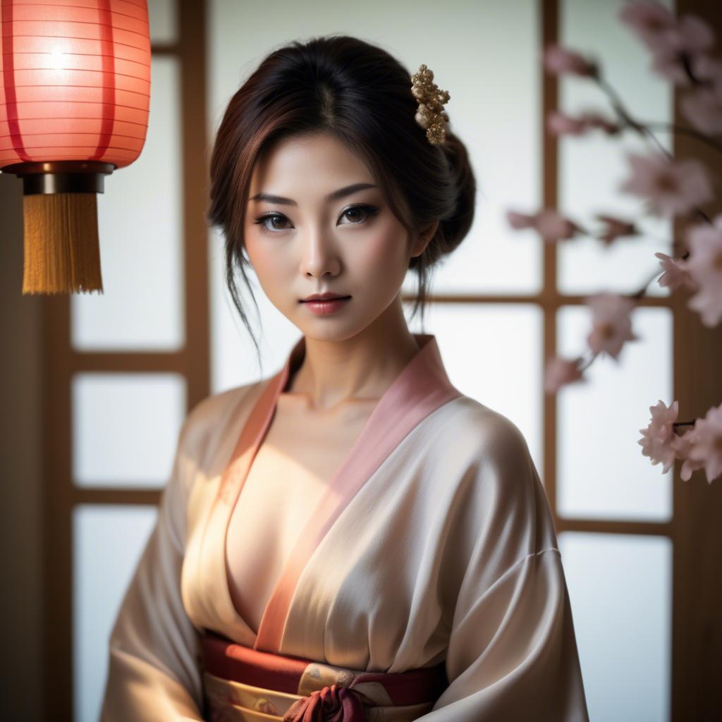 A stunning image of japanese beauty in soft silk lighting.