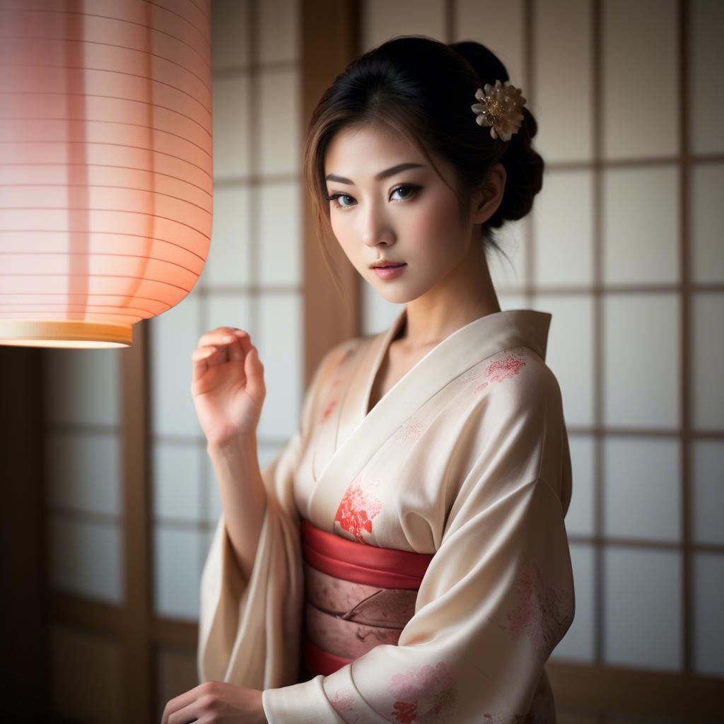 A stunning image of japanese beauty in soft silk lighting.