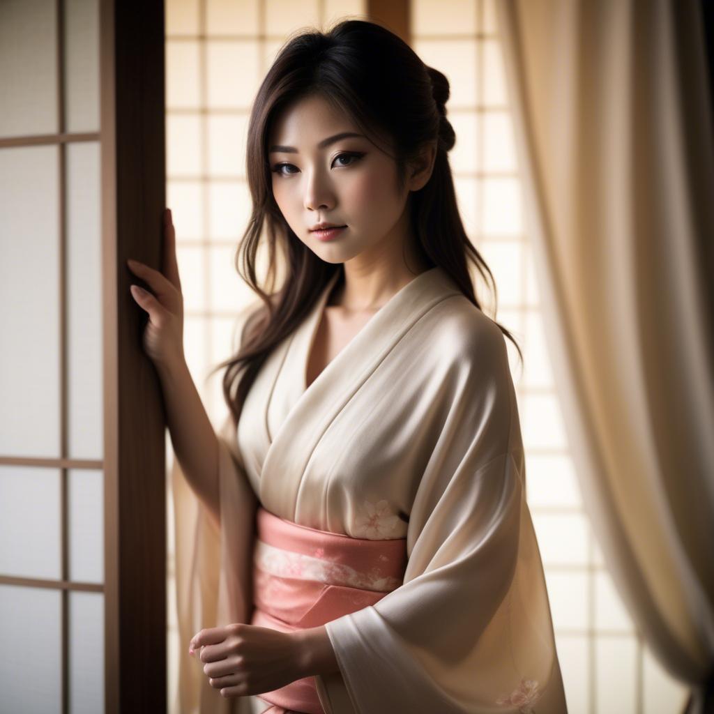 A stunning image of japanese beauty in soft silk lighting.