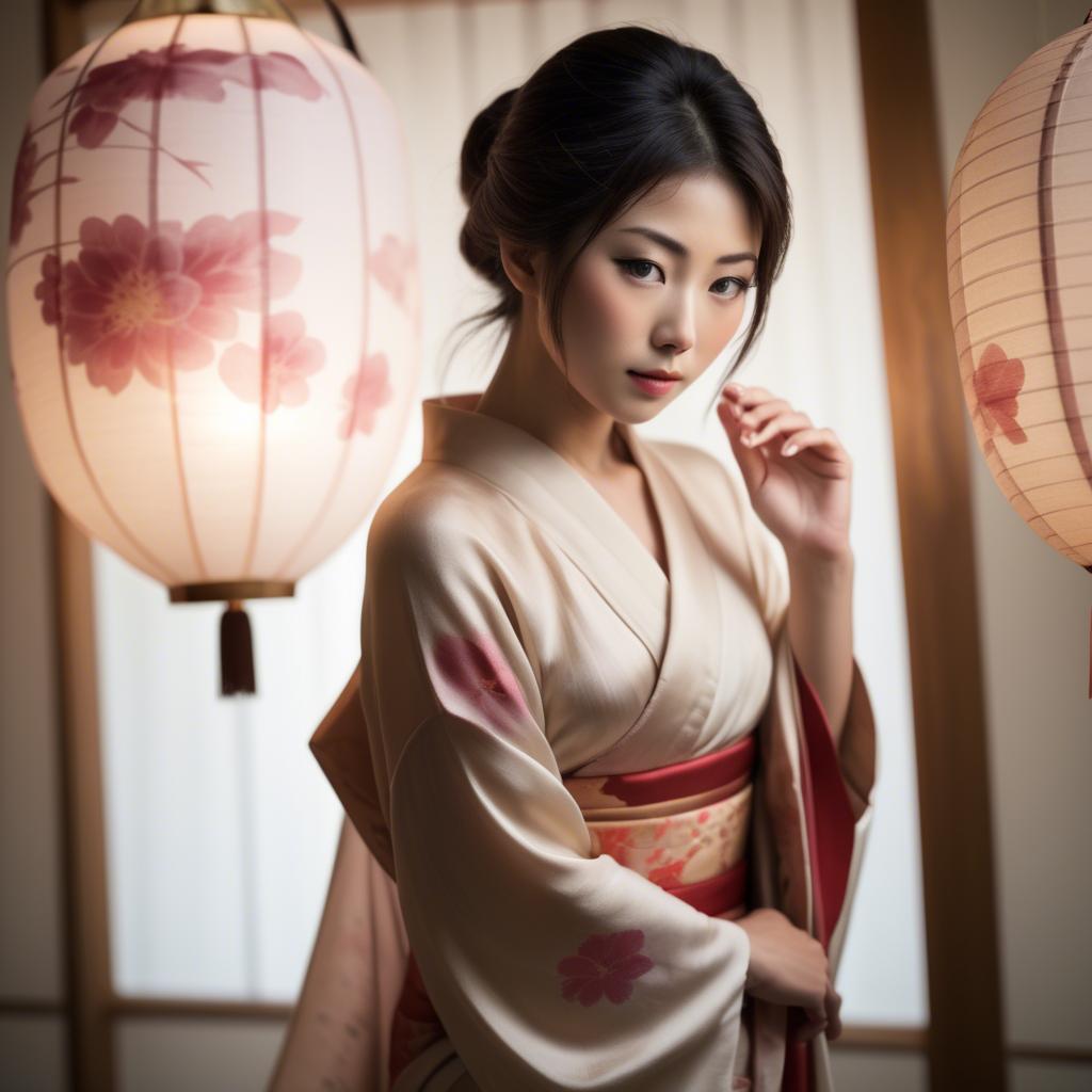 A stunning image of japanese beauty in soft silk lighting.
