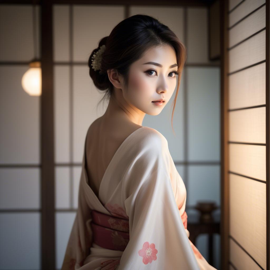 A stunning image of japanese beauty in soft silk lighting.