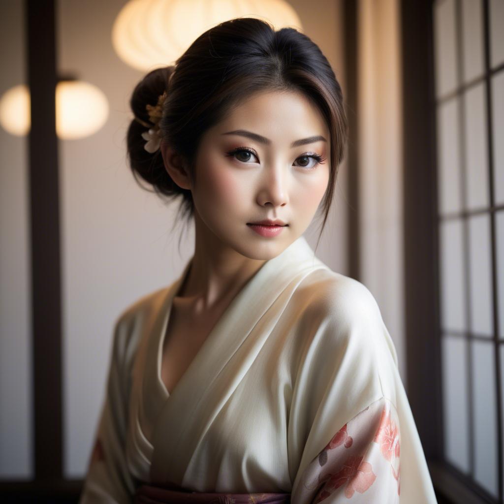 A stunning image of japanese beauty in soft silk lighting.
