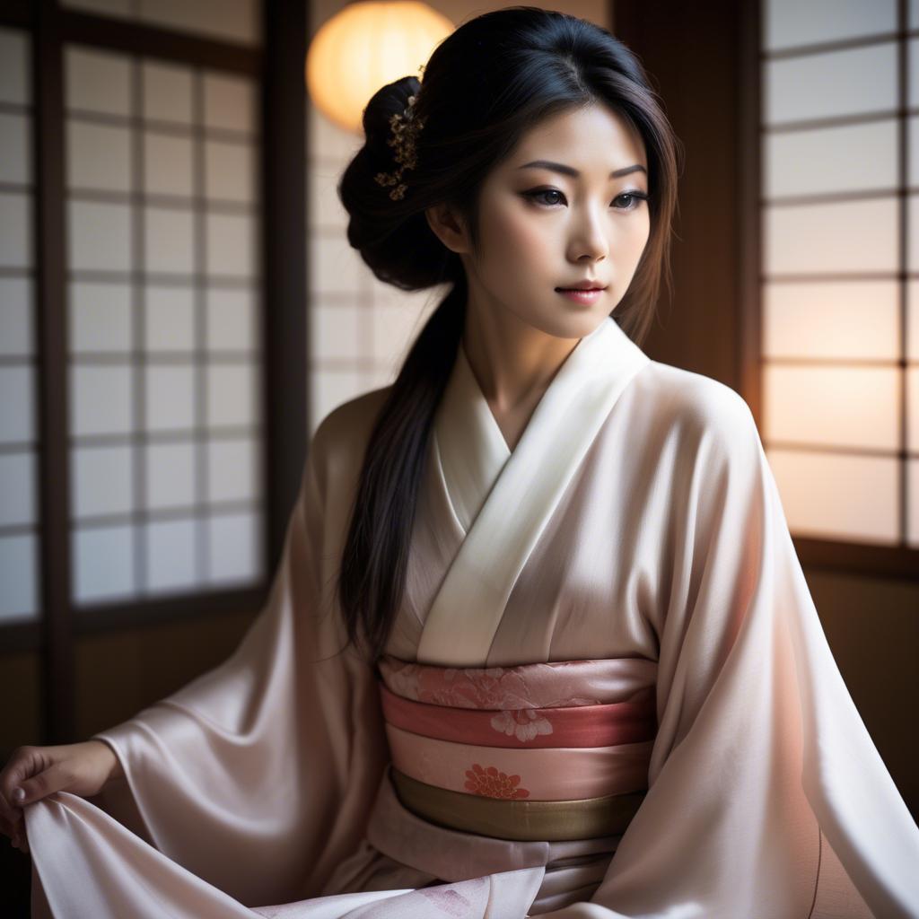 A stunning image of japanese beauty in soft silk lighting.