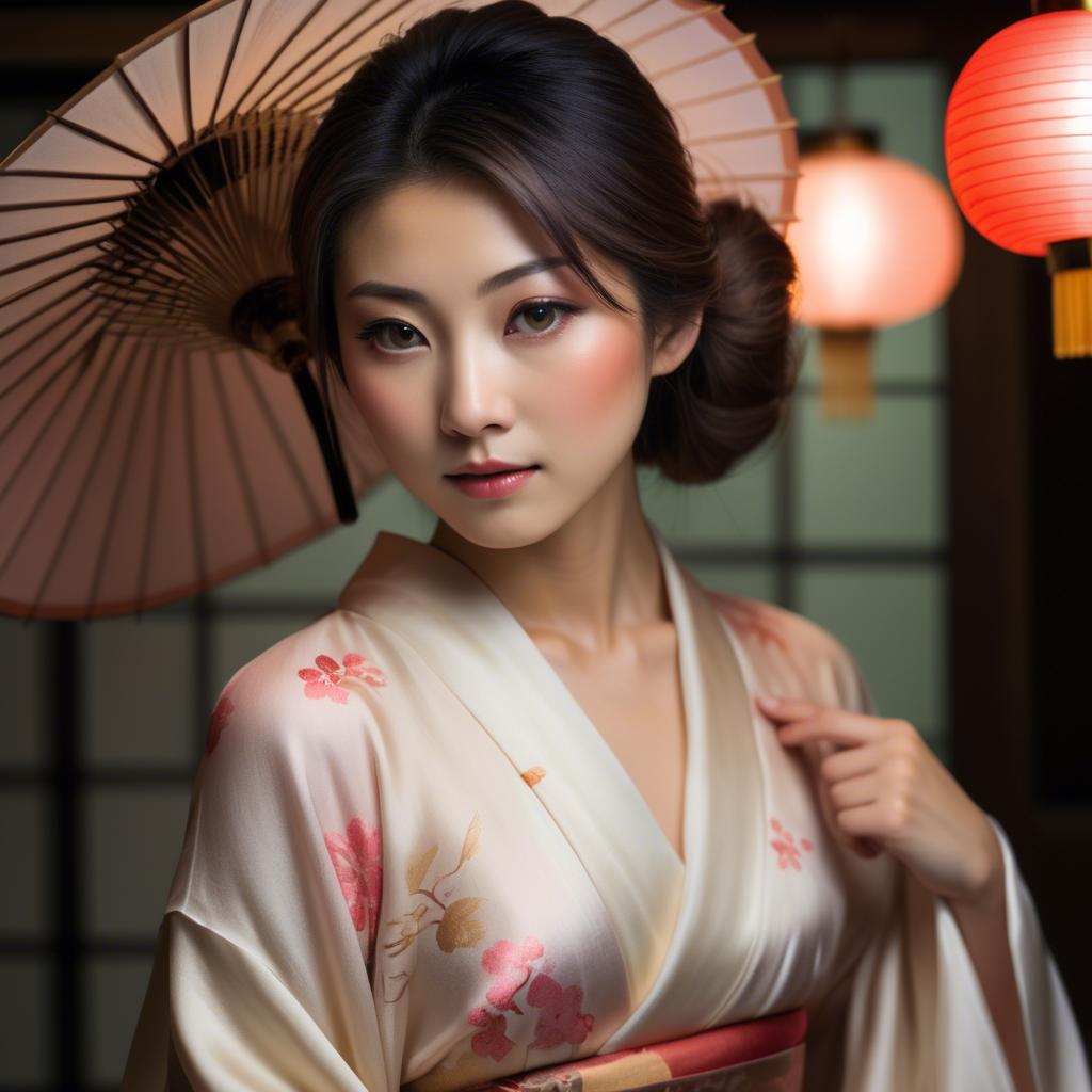 A stunning image of japanese beauty in soft silk lighting.