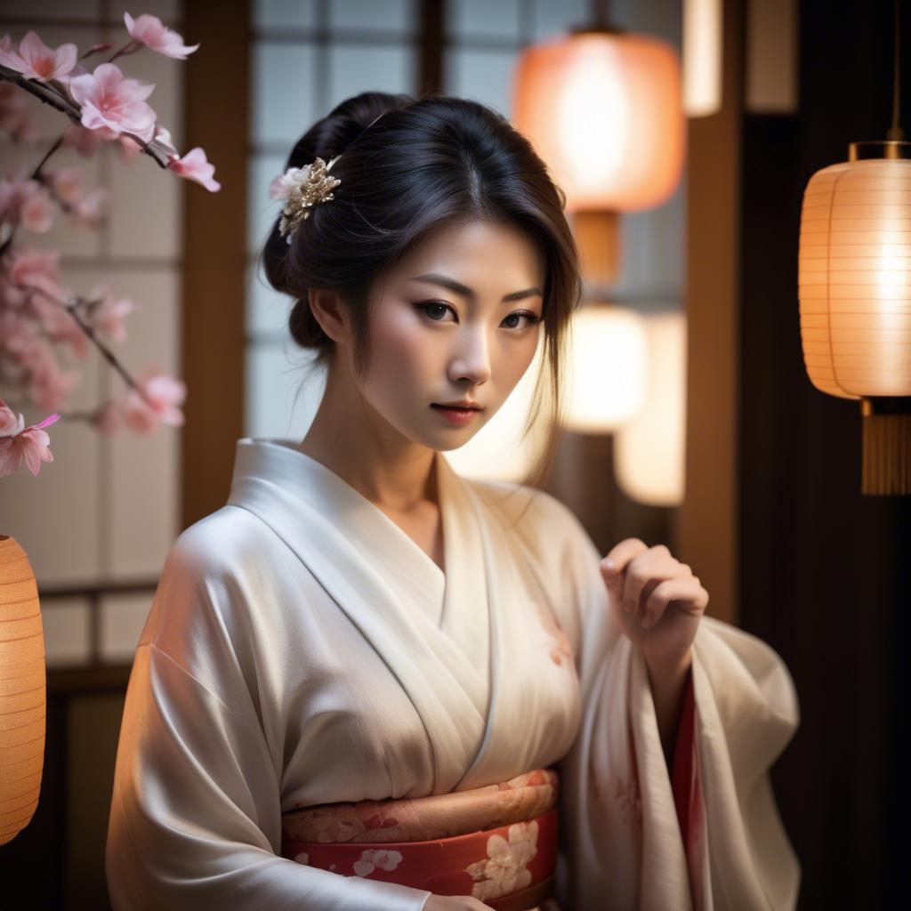 A stunning image of japanese beauty in soft silk lighting.